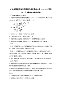 2024-2025学年广东省深圳市盐田区深圳市盐田高级中学高二(上)11月期中生物试卷(解析版)