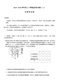 重庆市顶级名校2024-2025学年高三上学期11月适应性训练（三）生物含答案