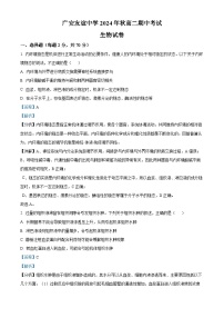 四川省广安市友谊中学2024-2025学年高二上学期11月期中生物试题（Word版附解析）