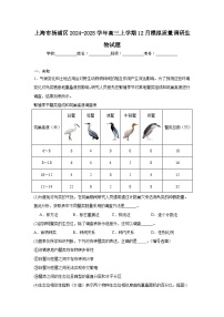 上海市杨浦区2024-2025学年高三上学期12月模拟质量调研生物试题