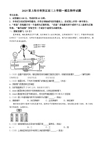 上海市奉贤区2024-2025学年高三上学期一模生物学试题（含答案）