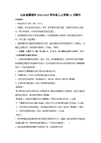 山东省聊城市2024-2025学年高二上学期11月期中生物试卷（解析版）