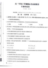 甘肃省白银市靖远县第一中学2024-2025学年高一上学期12月期末模拟生物试题