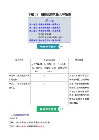 专题04 细胞的物质输入和输出（知识梳理+2大考点精讲精练+实战训练）-2025年高中生物学业水平合格性考试总复习（全国通用）