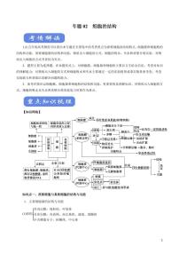 《高中知识清单》生物（专题）-专题02 细胞的结构（讲）（原卷+解析版）