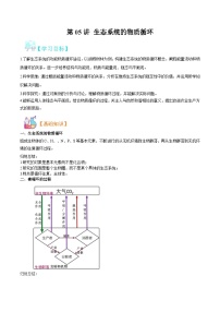 【巩固复习】人教版（选择性必修2） 高中生物 高二寒假 第05讲 生态系统的物质循环（教师版+学生版）.zip