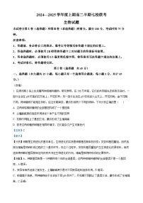 重庆市长寿区七校联盟2024-2025学年高二上学期12月期中生物试卷（Word版附解析）