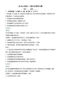 四川省广安中学2023-2024学年高一上学期期末模拟考试生物试卷（Word版附解析）