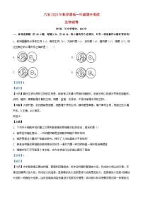 安徽省六安市2023_2024学年高一生物上学期期中试题含解析