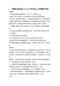 安徽省江淮名校2024-2025学年高二（上）期中生物试卷（解析版）