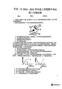 江西省吉安市2023_2024学年高三生物上学期11月期中试题pdf