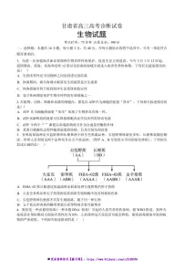 2025届甘肃省高三高考诊断一模生物试卷(含答案)
