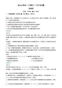 四川省内江市资中县第二中学2024-2025学年高一上学期12月月考生物试卷（Word版附解析）