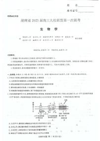 2025届湖南省高三上学期12月九校联盟第一次联考生物试题