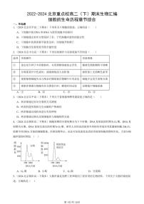 2022-2024北京重点校高二（下）期末真题生物汇编：细胞的生命历程章节综合