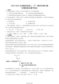 2022-2024北京重点校高二（下）期末真题生物汇编：生物的进化章节综合