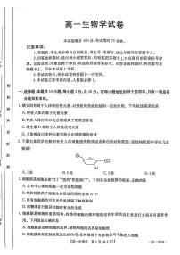 甘肃省白银市2024-2025学年高一上学期期末生物试题