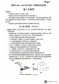 2024-2025年度陕西省韩城市第一学期高二生物期末试题