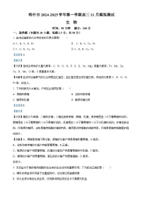 2025维吾尔自治区喀什高三上学期12月模拟考试生物含解析