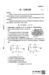 山东省滨州市2024-2025学年高二上学期1月期末生物试题