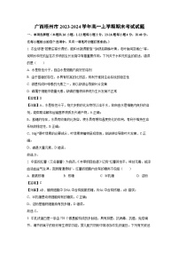 2023-2024学年广西梧州市高一上学期期末考试生物试卷（解析版）