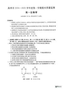 广东省茂名市高州市广东高州中学2024-2025学年高一上学期1月期末生物试题