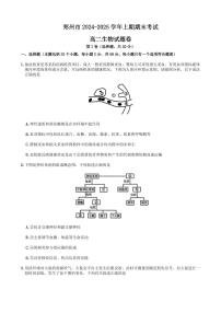 河南省郑州市2024-2025学年高二上学期期末考试 生物 Word版含答案