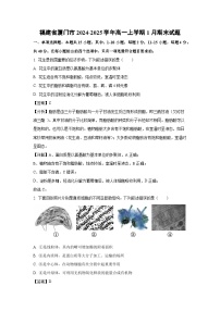 福建省厦门市2024-2025学年高一上学期1月期末生物试卷（解析版）
