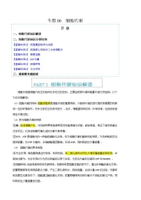 专题06 细胞代谢（知识解读+分类归纳+模考题组练）-高考生物二轮热点题型归纳与变式演练（新高考通用）