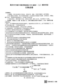 重庆市巴蜀中学教育集团2024-2025学年高二上学期期末考试生物试卷（PDF版附解析）