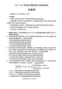 四川省成都市2024-2025学年高二上期期末统一调研考试生物试题含答案