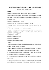 广西部分学校2024-2025学年高二(上)12月阶段性考试生物试卷（解析版）