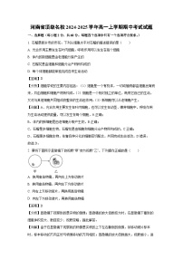 河南省顶级名校2024-2025学年高一上学期期中考试生物试卷（解析版）