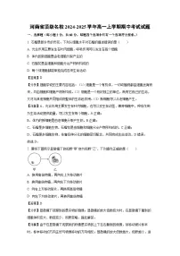 河南省顶级名校2024-2025学年高一上学期期中考试生物试卷（解析版）
