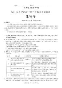 2025届安徽省合肥市高三二模 第二次教学质量检测 生物试题+答案
