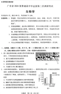 2024届广东省高三上学期第二次调研考试-生物试题（含答案）