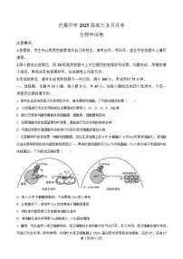 重庆市巴蜀中学2024-2025学年高三下学期3月适应性月考（六）生物试卷（Word版附解析）