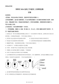 2024届河北省邯郸市高三上学期第二次调研监测(12月考)-生物试题（含答案）