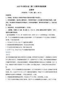 安徽省合肥市2024-2025学年高三下学期二模检测生物试卷 含解析