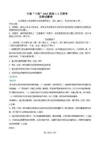 浙江省宁波十校2024-2025学年高三下学期3月联考生物试题 含解析