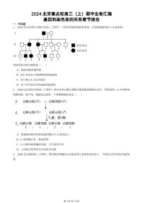 2024北京重点校高三（上）期中真题生物汇编：基因和染色体的关系章节综合