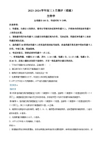 福建省泉州，福州部分学校2024届高三年下学期3月联考生物试题（解析版）