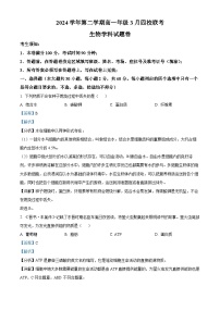 浙江省四校2024-2025学年高一下学期3月联考生物试题（Word版附解析）