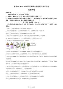 陕西省渭南市2023-2024学年高一上学期期末生物试题（含答案）