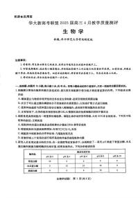华大新高考联盟2025届高三下学期4月教学质量测评生物试题（含答案）