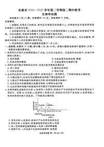 陕西省安康市2024-2025学年高二下学期4月期中联考生物试卷（PDF版附解析）