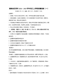 湖南省岳阳市2024-2025学年高三上学期质量监测（一）生物试卷（解析版）
