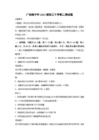 广西南宁市2025届高三下学期二模生物试题（解析版）