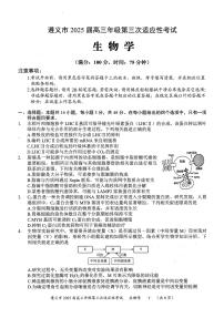2025届贵州省遵义市高三下学期第三次适应性考试生物试题（高考模拟）