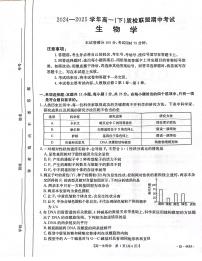河北省邢台市质检联盟2024-2025学年高一下学期期中考试 生物 PDF版含解析